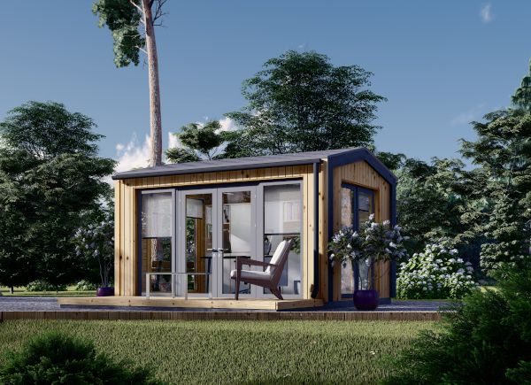 Prefab houten tuinhuis EMMY (Geïsoleerd, 34 mm + gevelbekleding), 4x3 m, 12 m² avp.ui.product_images.thumbnail 1