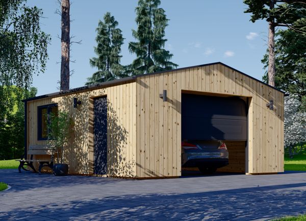 Houten garage SILVIA (34 mm + gevelbekleding), 5x6 m, 30 m² avp.ui.product_images.thumbnail 1