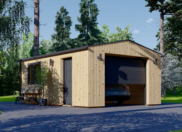 Houten garage SILVIA (34 mm + gevelbekleding), 4x6 m, 24 m² avp.ui.product_images.thumbnail 1
