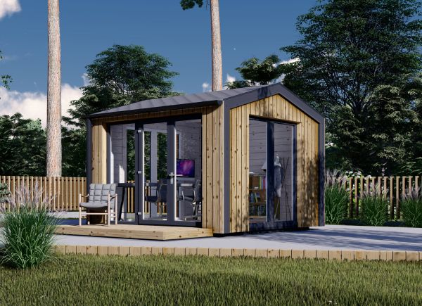Tuinkantoor EMMY (34 mm + gevelbekleding), 3x3 m, 9 m² avp.ui.product_images.thumbnail 1