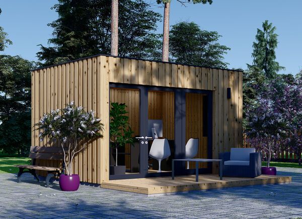 Tuinkantoor PREMIUM (Geïsoleerd PLUS, SIP panelen), 4,1x2,4 m, 10 m² avp.ui.product_images.thumbnail 1