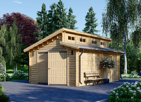 Houten garage TWIN (44 mm), 4x6 m, 24 m² avp.ui.product_images.thumbnail 1