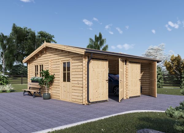 Dubbele houten garage ALTERNATIVE (44 mm), 6x6 m, 36 m² avp.ui.product_images.thumbnail 1
