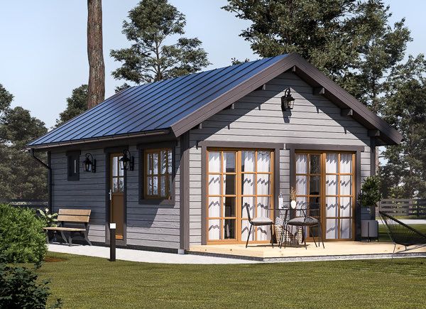 Tuinhuis blokhut ELSA (Geïsoleerd, 34 mm + gevelbekleding), 4x7 m, 28 m² avp.ui.product_images.thumbnail 1