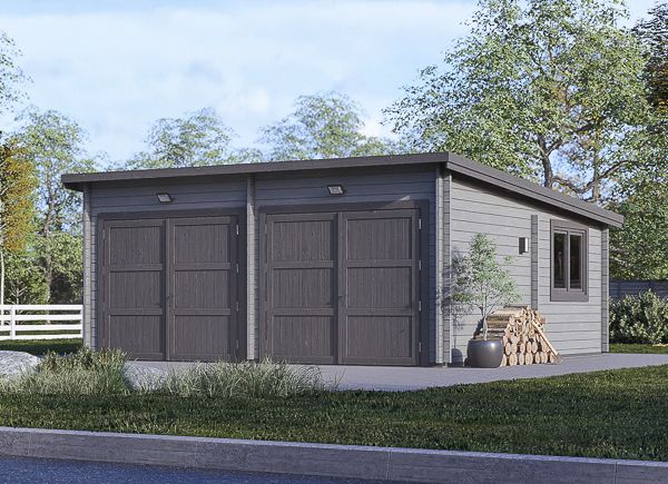 Dubbele houten garage MODERN (44 mm), 6x6 m, 36 m² avp.ui.product_images.thumbnail 1