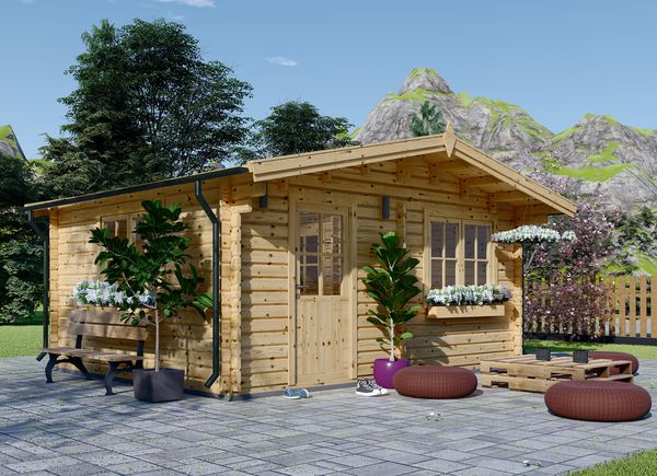 Tuinhuis blokhut NINA (Geïsoleerd PLUS, 44+44 mm), 6x6m, 36 m² avp.ui.product_images.thumbnail 1