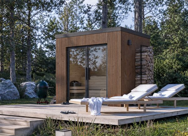 Houten sauna OKO 2 | Thermowood – 2,44×1,74 m, 2,70 m² thumbnail 1