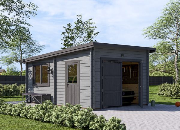 Houten garage MODERN (34 mm), 3,6x5,4 m, 20 m² avp.ui.product_images.thumbnail 1