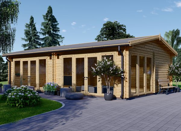Prefab houten tuinhuis MARINA (Geïsoleerd PLUS, 44+44 mm), 8x6 m, 48 m² avp.ui.product_images.thumbnail 1