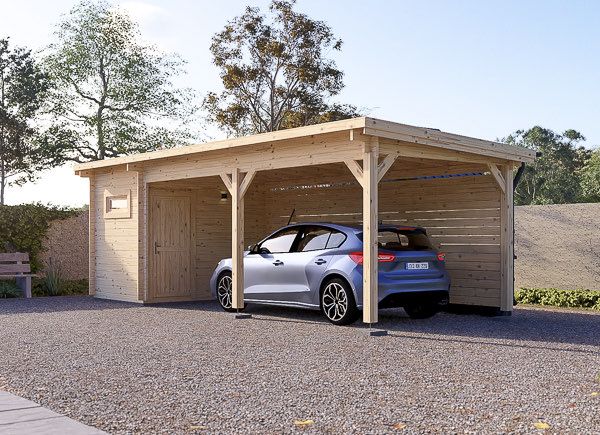 Houten carport MODERN met berging, 8x3 m avp.ui.product_images.thumbnail 1
