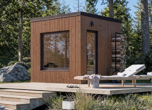 Houten sauna OKO 1 | Thermowood – 2,44×2,44 m, 4,10 m² thumbnail 1