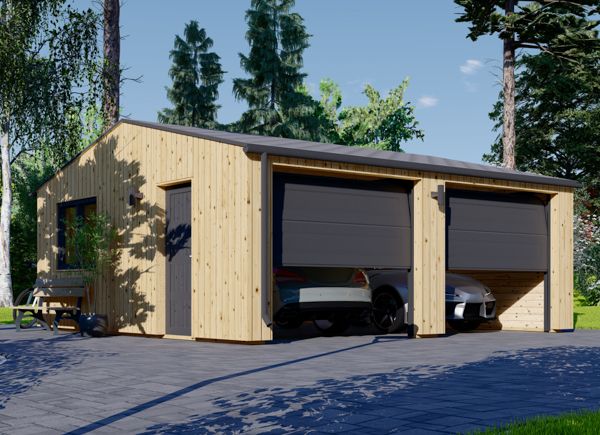 Dubbele houten garage SILVIA DUO ALT(34 mm + gevelbekleding), 6x6 m, 36 m² avp.ui.product_images.thumbnail 1