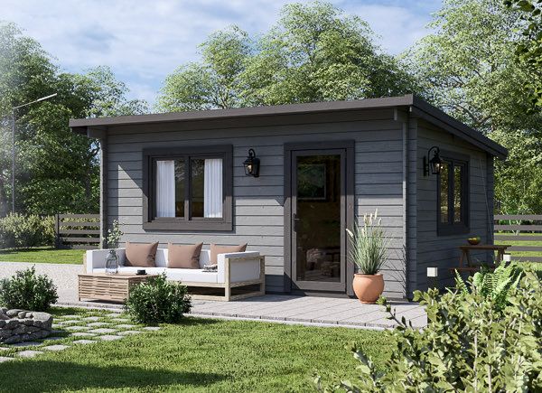 Tuinhuis blokhut met plat dak DREUX F (44 mm), 5x4 m, 20 m² avp.ui.product_images.thumbnail 1