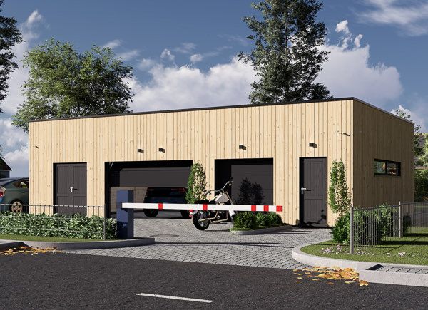 Dubbele houten garage SILVIA S (34 mm + gevelbekleding), 12x8 m, 88 m² avp.ui.product_images.thumbnail 1