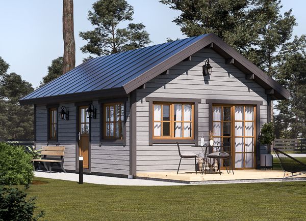 Tuinhuis blokhut ELENA (Geïsoleerd, 34 mm + gevelbekleding), 4x7 m, 28 m² avp.ui.product_images.thumbnail 1