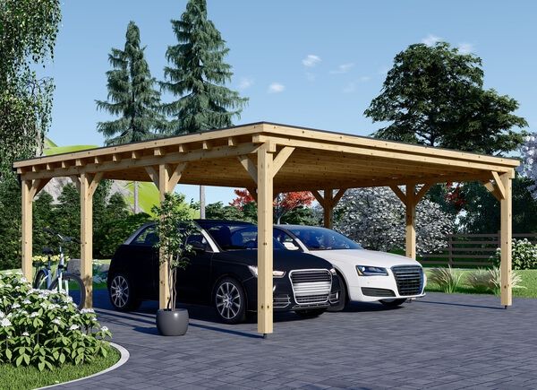 Dubbele houten carport MODERN DUO, 6x6 m avp.ui.product_images.thumbnail 1