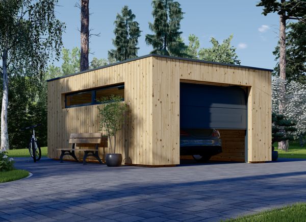 Houten garage SILVIA F (34 mm + gevelbekleding), 4x6 m, 24 m² avp.ui.product_images.thumbnail 1