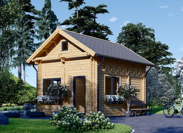 Tuinhuis blokhut AVIGNON S (Geïsoleerd PLUS, 44+44 mm), 20 m² met 16 m² zolder avp.ui.product_images.thumbnail 1