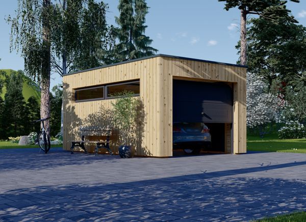 Houten garage SILVIA F (34 mm + gevelbekleding), 3,2x5,2 m, 16,6 m² avp.ui.product_images.thumbnail 1