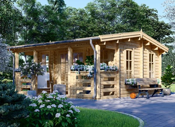 Tuinhuis blokhut ROYAL (Geïsoleerd PLUS, 44+44 mm, ), 5x5 m, 25 m² avp.ui.product_images.thumbnail 1