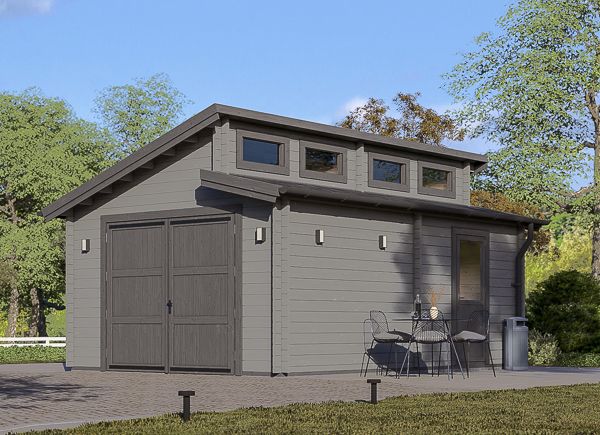 Houten garage TWIN (44 mm), 4x6 m, 24 m² avp.ui.product_images.thumbnail 1