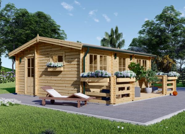 Tuinhuis blokhut ALTURA (34+34 mm), 31 m² met 8 m² terras avp.ui.product_images.thumbnail 1