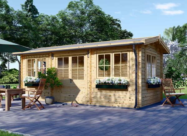 Tuinhuis blokhut OAK (Geïsoleerd, 44+44 mm), 6x3 m, 18 m² avp.ui.product_images.thumbnail 1