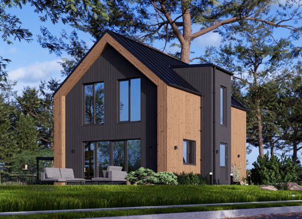 Houten huis ASTRID PV S (44 mm + gevelbekleding), 99 m² thumbnail 1