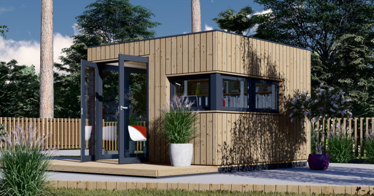 Tuinhuis als kantoor of werkkamer voor een stil plekje thuis