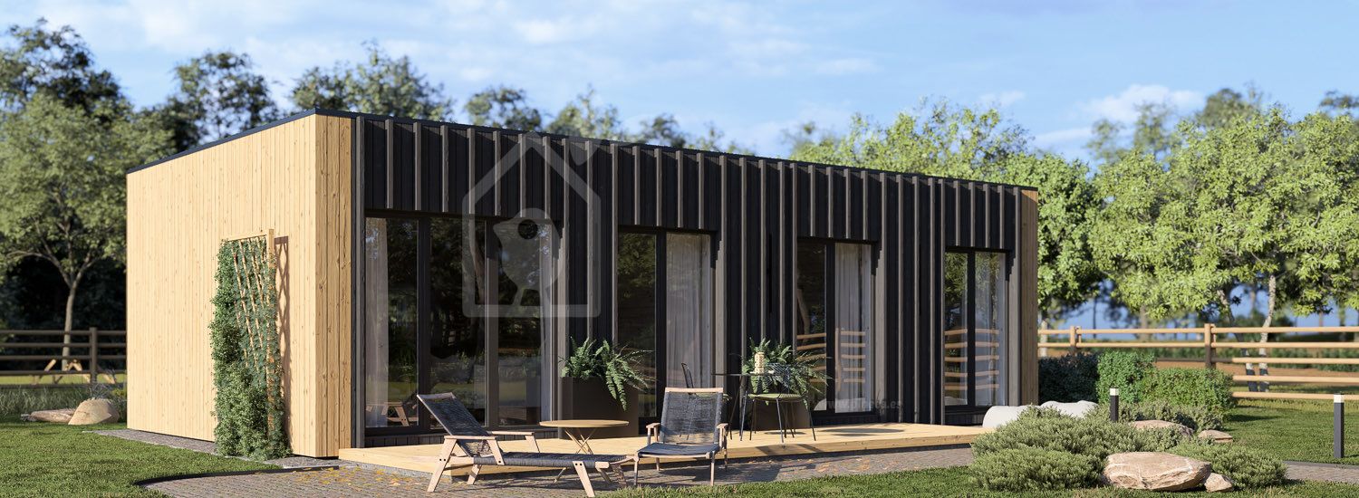Houten huis BELLA 2 RV (Geïsoleerd, Bbl), 60 m² visualisatie 1