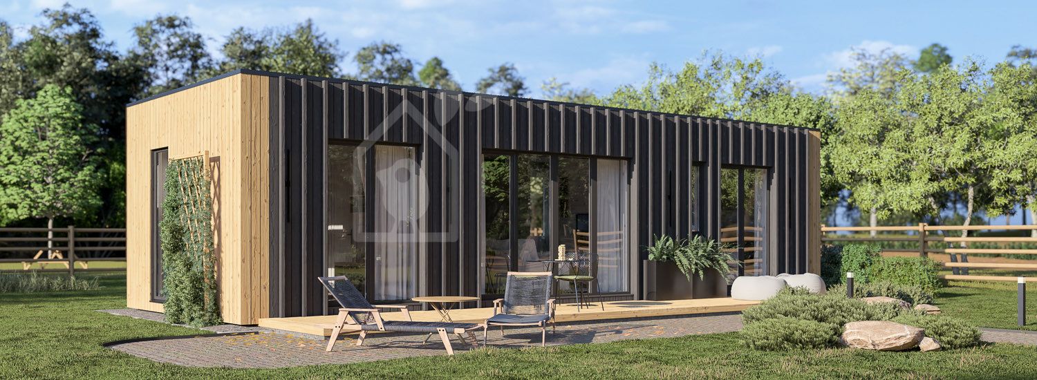 Houten huis BELLA I RV (Geïsoleerd, Bbl), 46 m² visualisatie 1