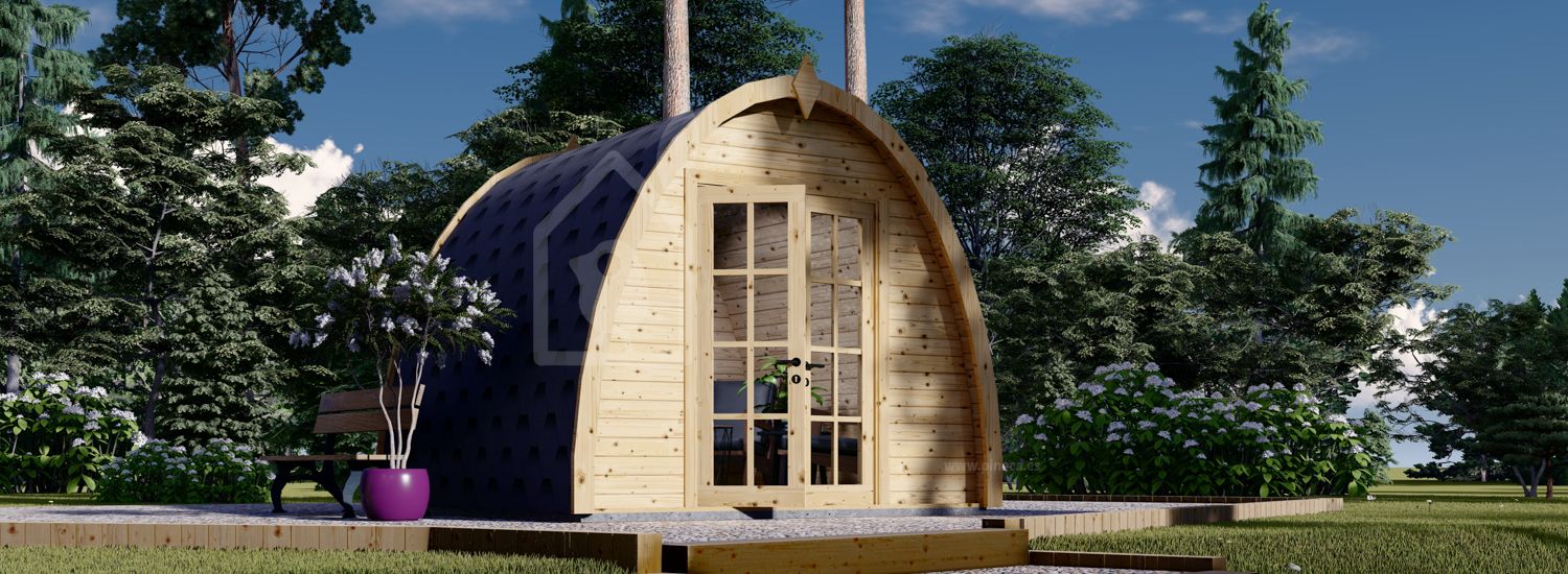 Tuinhuis - camping pod BRETA (44 mm), 3x3 m, 9 m² visualisatie 1