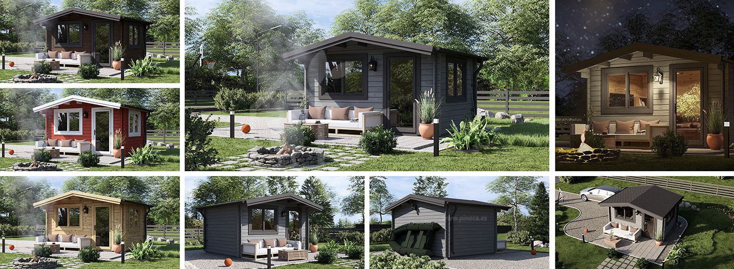  Tuinhuis blokhut DREUX (34 mm), 4x3 m, 12 m² visualisatie 1