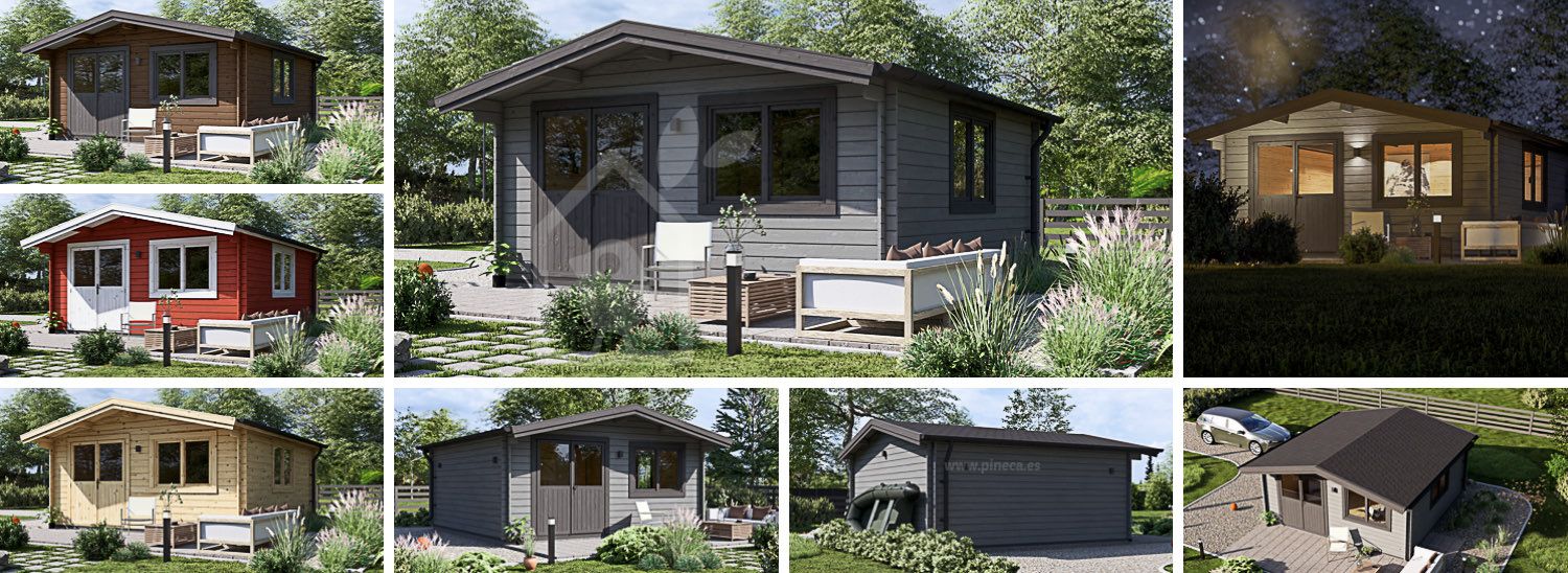 Tuinhuis blokhut LILLE (34 mm), 5x5 m, 25 m² visualisatie 1