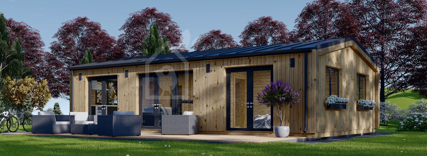 Houten huis SELENE S (44 mm + gevelbekleding), 63 m² visualisatie 1