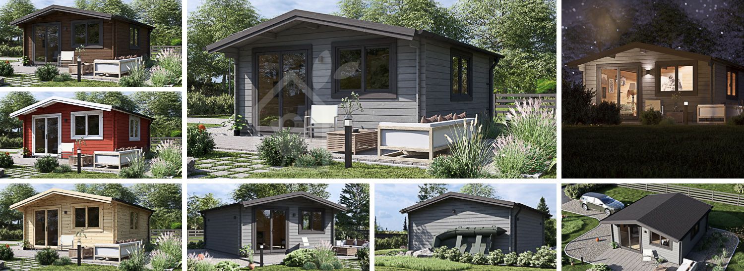 Tuinhuis blokhut WISSOUS (44 mm), 5x5 m, 25 m² visualisatie 1