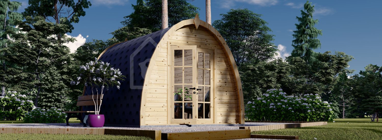 Tuinhuis - camping pod BRETA (28 mm), 3x4 m, 12 m² visualisatie 1