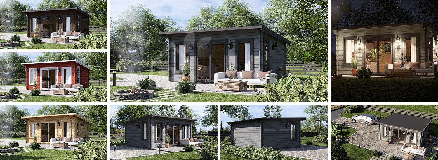 Tuinhuis blokhut ESSEX (34 mm), 5x4 m, 18 m² visualisatie 1