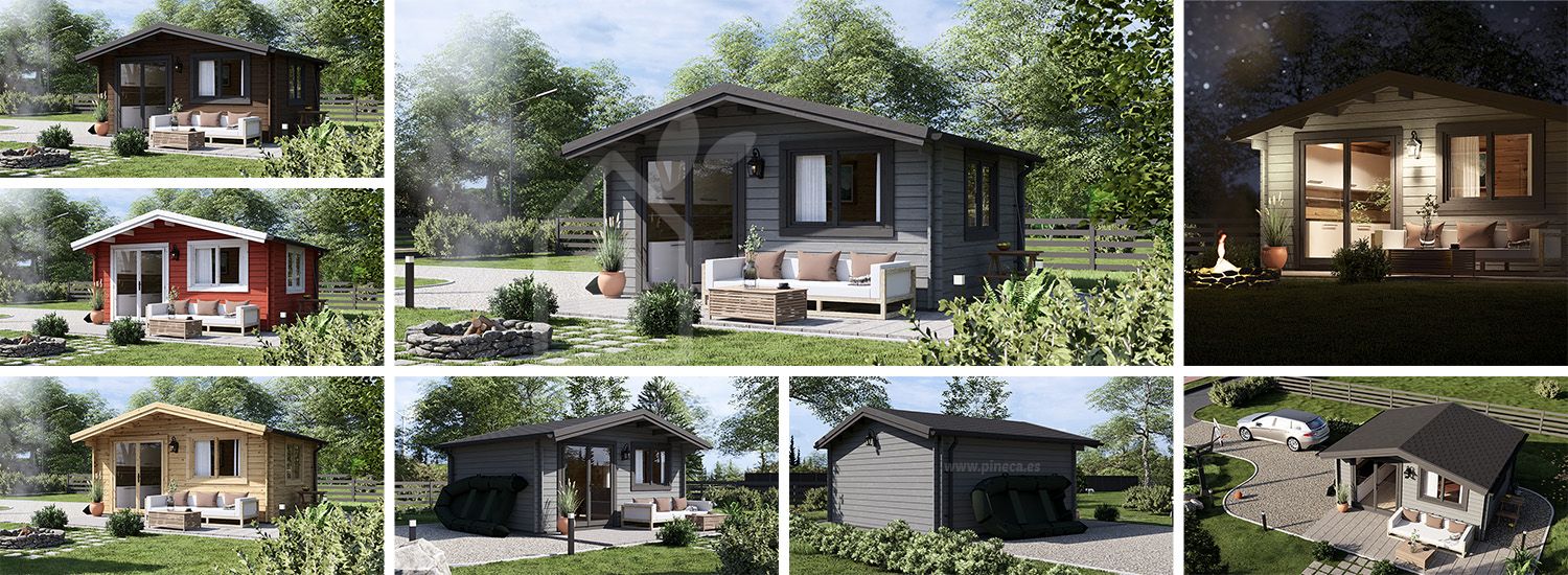 Tuinhuis blokhut WISSOUS (44 mm), 5x4 m, 20 m² visualisatie 1
