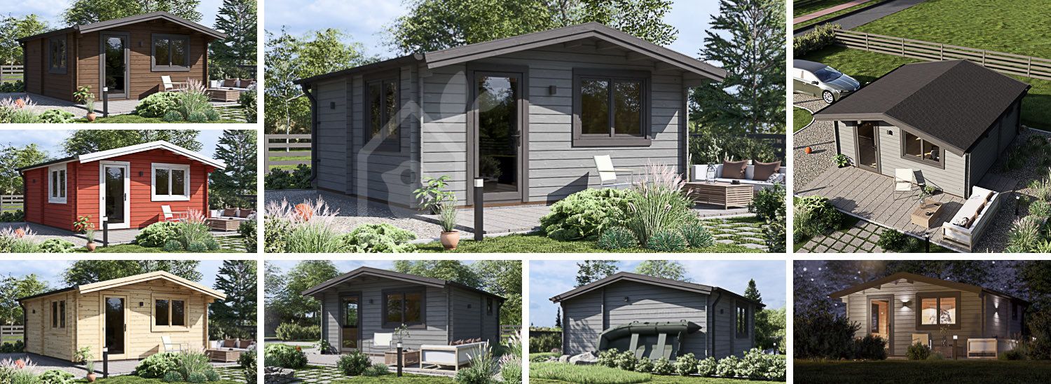 Tuinhuis blokhut NINA (44 mm), 5x5 m, 25 m² visualisatie 1