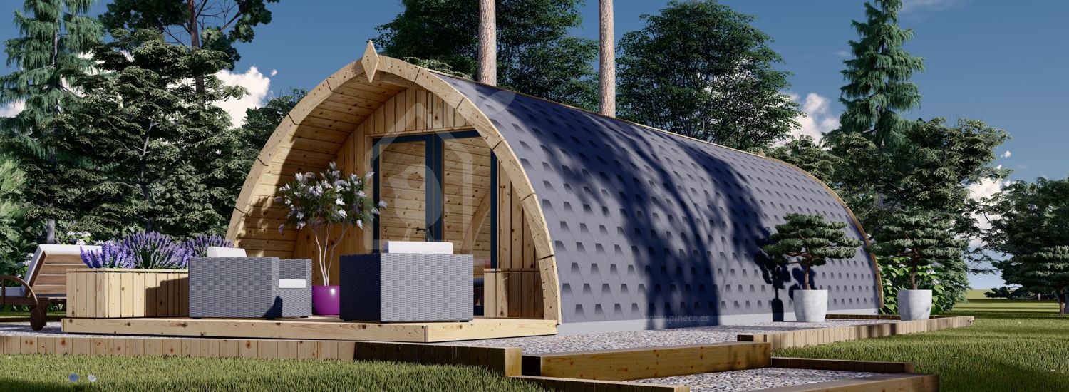Tuinhuis - camping pod BRETA (44 mm), 4x10 m, 40 m² visualisatie 1