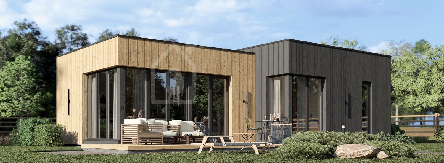 Houten huis MALLY RV (Geïsoleerd, Bbl), 70 m² visualisatie 1