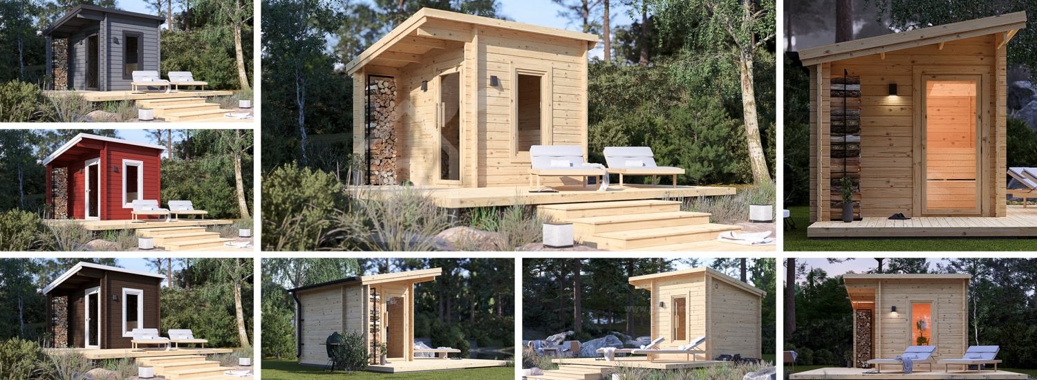 Buitensauna VIGOR (44 mm), 3.3x2.5 m, 4.85 m² visualisatie 1