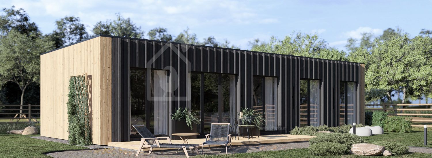 Houten huis BELLA 3 RV (Geïsoleerd, Bbl), 75 m² visualisatie 1