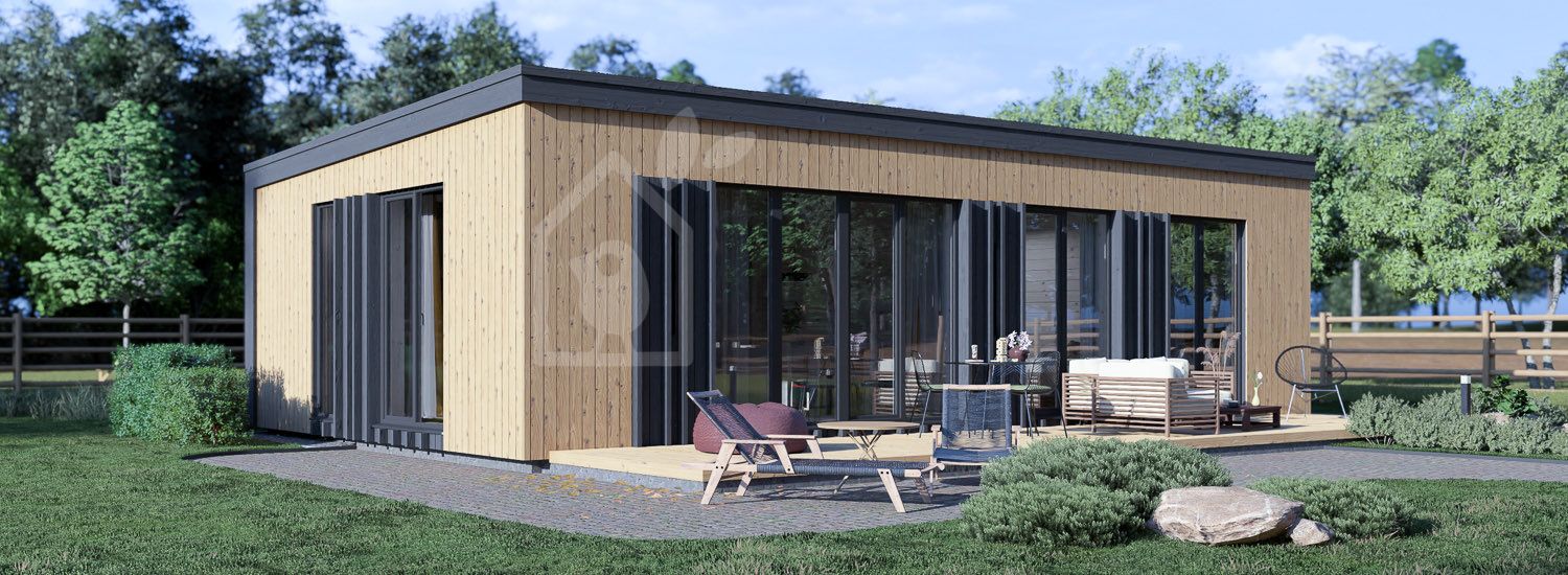 Houten huis CARLA RV (Geïsoleerd, Bbl), 66 m² visualisatie 1