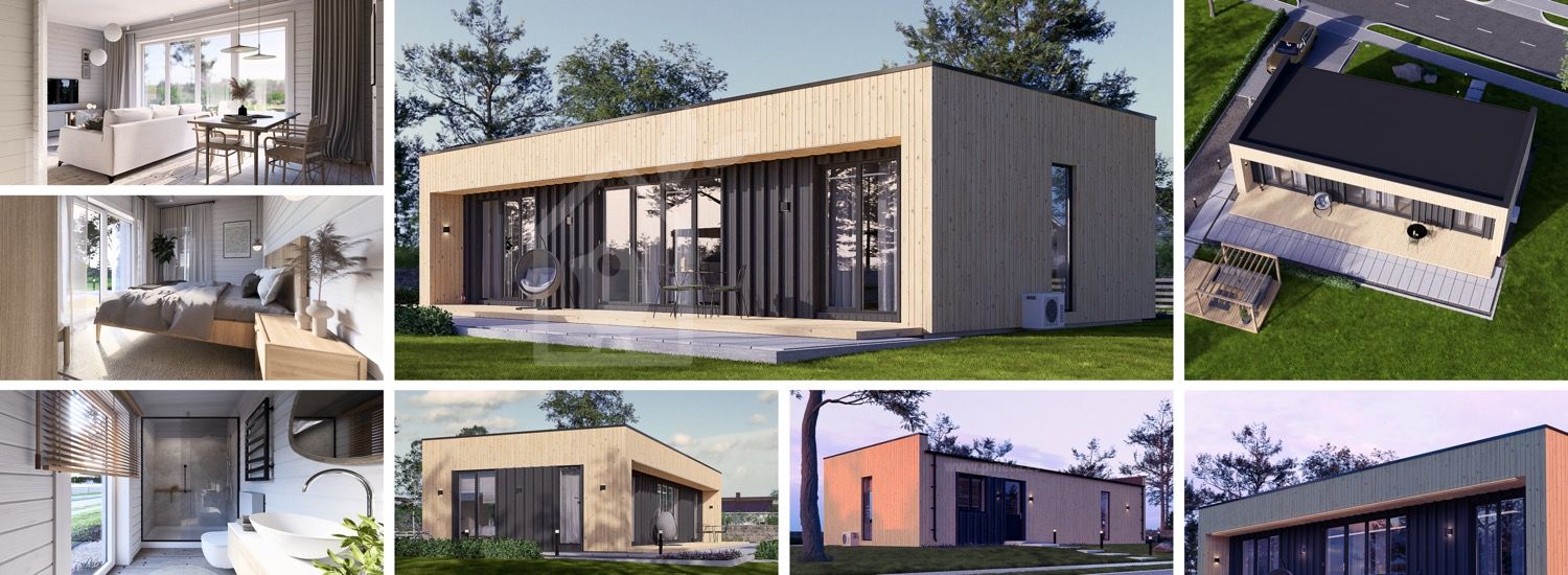 Houten huis KAYA 3 BBL RV (Geïsoleerd, Bbl), 73 m² visualisatie 1