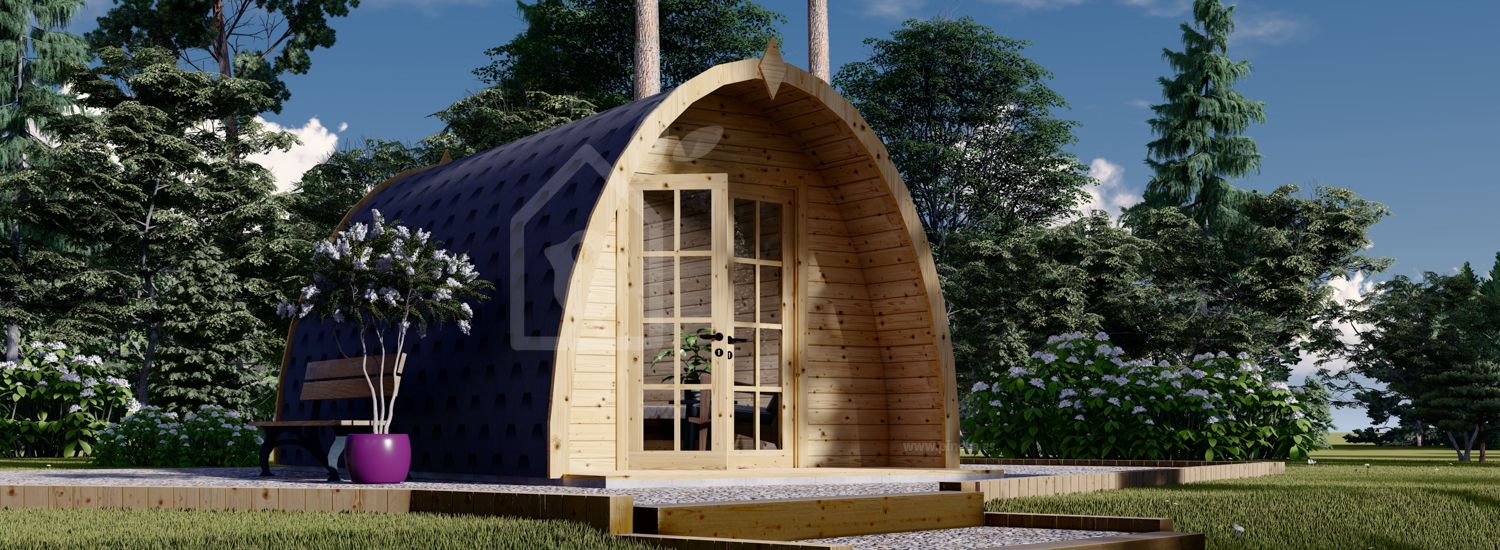 Tuinhuis - camping pod BRETA (44 mm), 3x5 m, 15 m² visualisatie 1