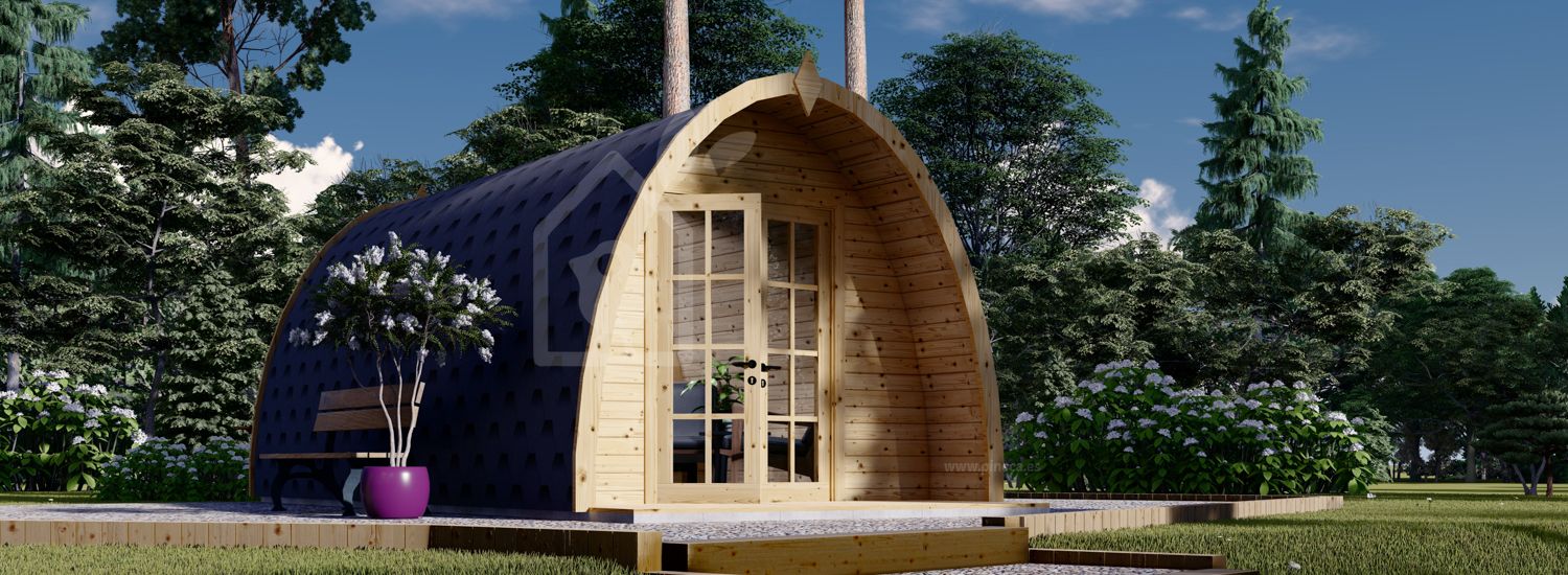 Tuinhuis - camping pod BRETA (44 mm), 3x6 m, 18 m² visualisatie 1
