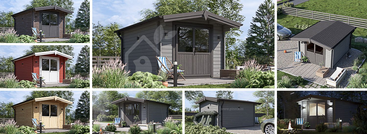 Tuinhuis blokhut PETER (34 mm), 3x3 m, 9 m² visualisatie 1