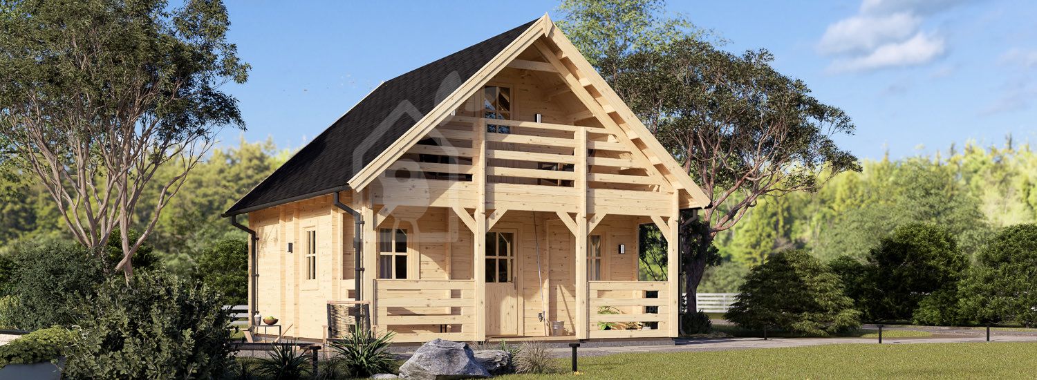 Houten huis LIVINGTON S (44 mm), 50 m² visualisatie 1